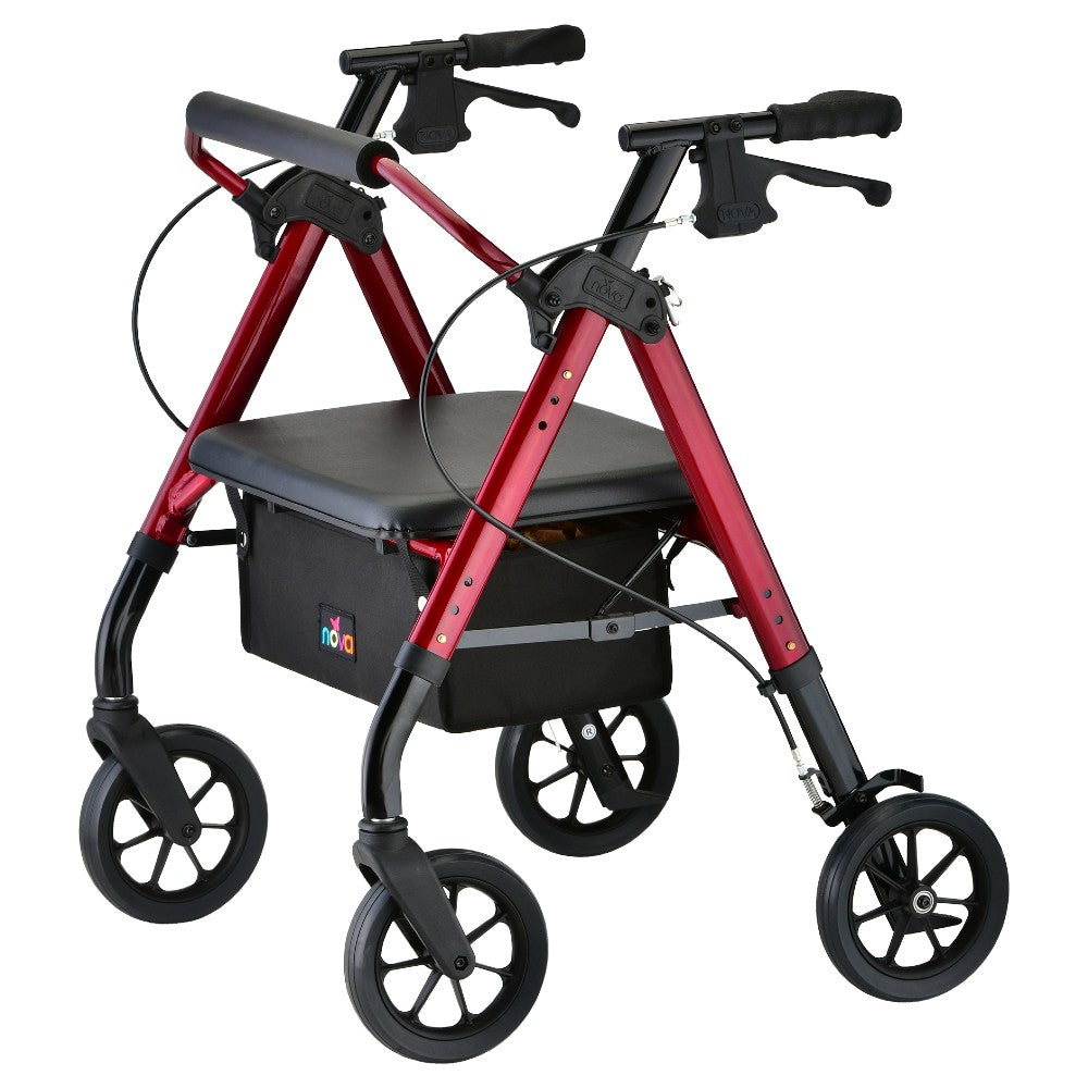 Nova Star Heavy Duty Petite Rollator in Red