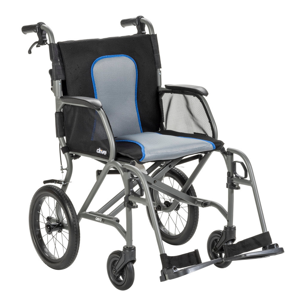 Drive AEROFLY Transport Chair, SF in Black, Gray, Blue