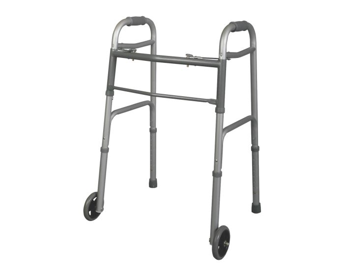 Medline Guardian 2-Button Folding Youth Walker with 5" Wheels