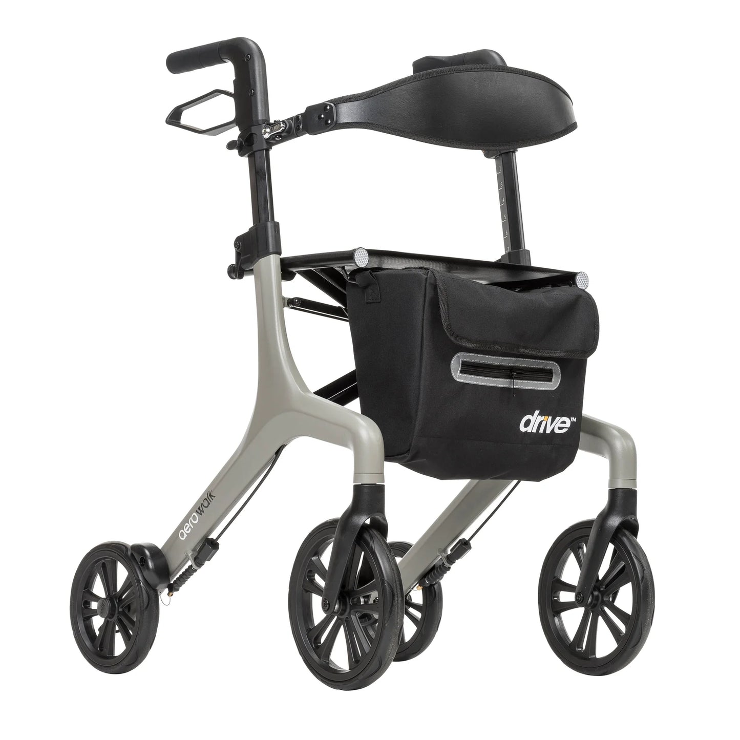 Drive Medical AEROWALK Ultra-Lite Rollator in Gray, front view