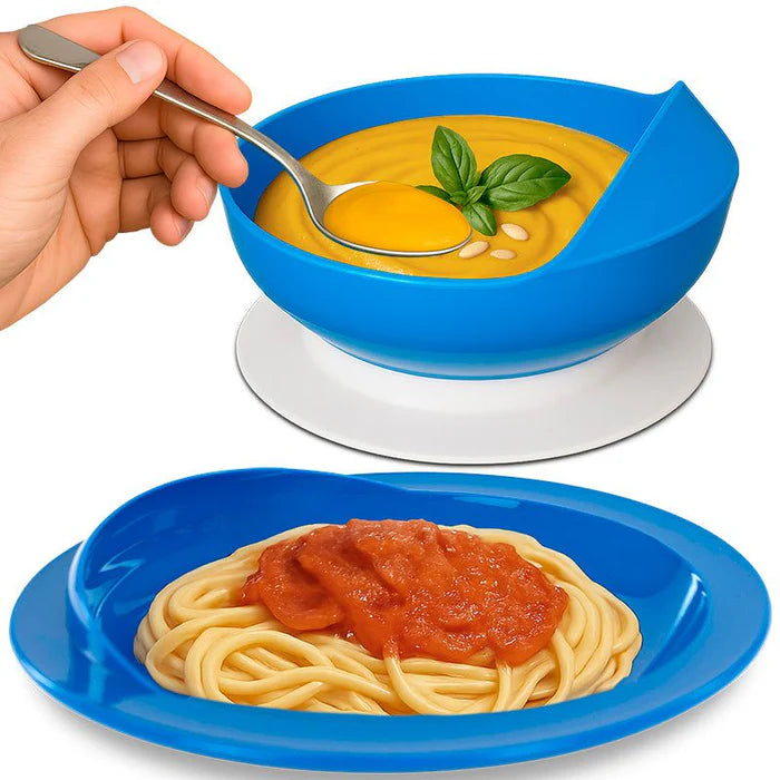 Spill Proof Sccop Plate and Bowl