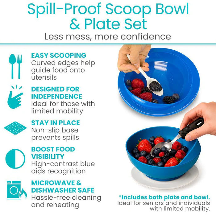 Spill Proof Sccop Plate and Bowl