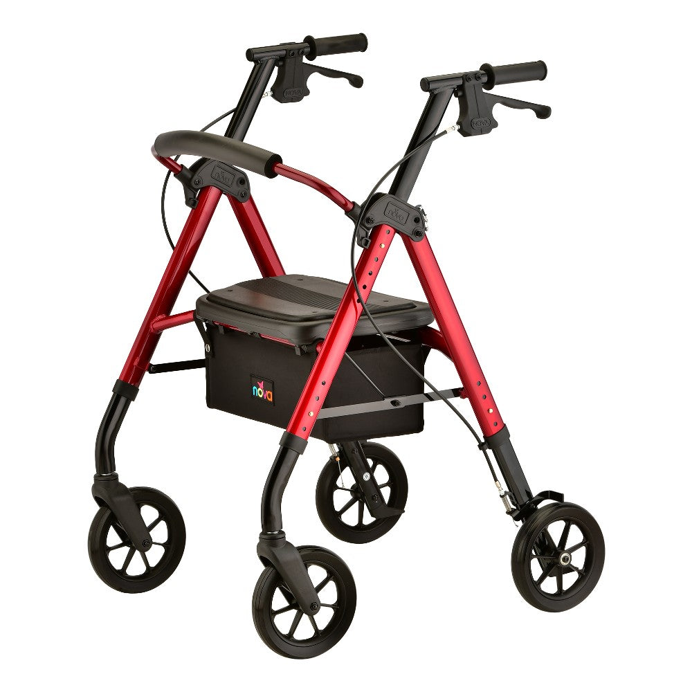 Nova Star 8 DX Heavy Duty Rollator in Red