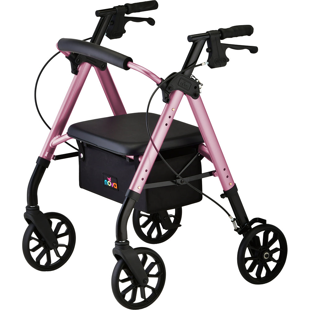 Nova Star 8 Rollator Walker with 8" Wheels in Pink