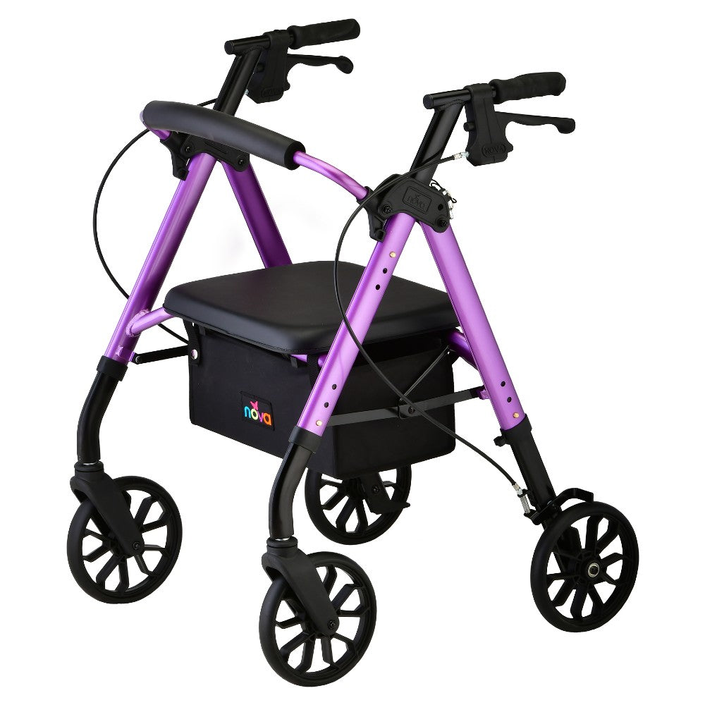 Nova Star 8 Rollator Walker with 8" Wheels in Purple