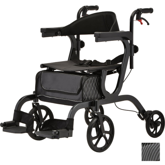 Nova Gemini 2 in 1 Rollator Transport Chair in Black