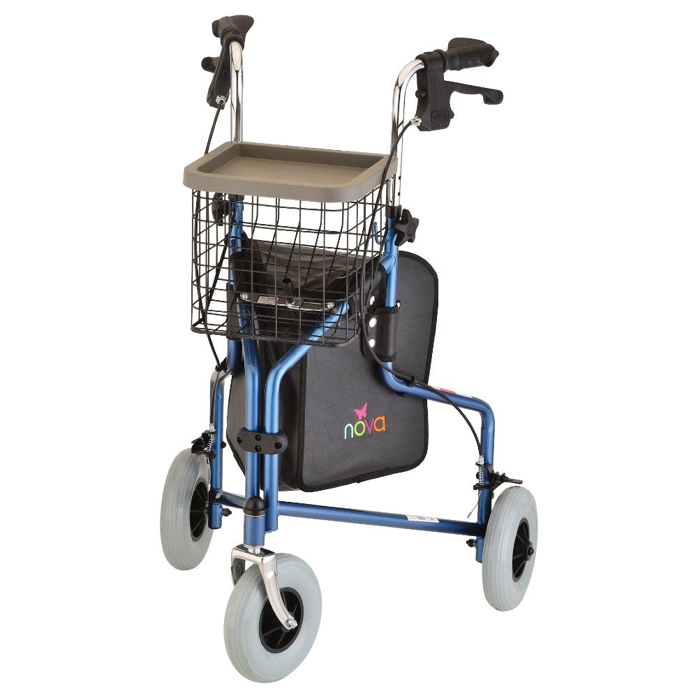 NOVA Traveler 3-wheel rolling walker in blue