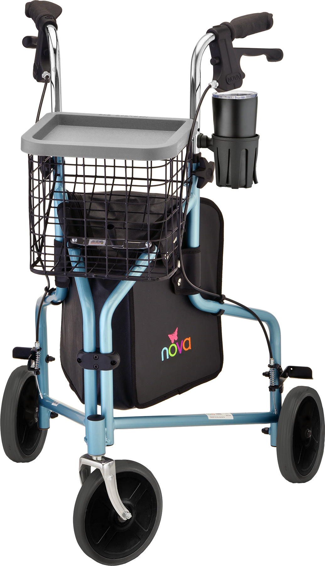 Nova Traveler 3 Wheel Rolling Walker in Diamond Blue