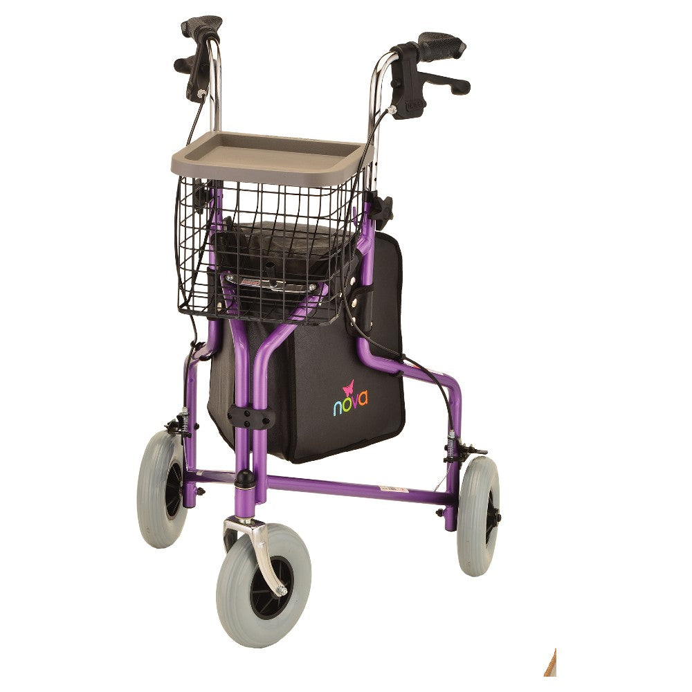 NOVA Traveler 3-wheel rolling walker in purple.