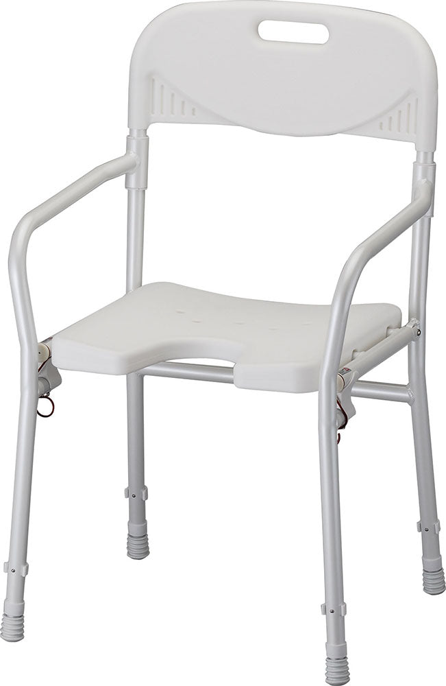 Shower Chair Foldable with Arms & Cutout