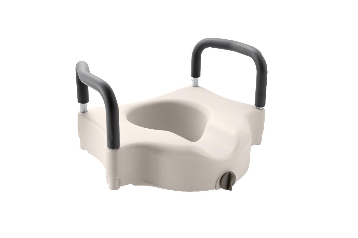 5" Raised Locking Standard Toilet Seat with Arms