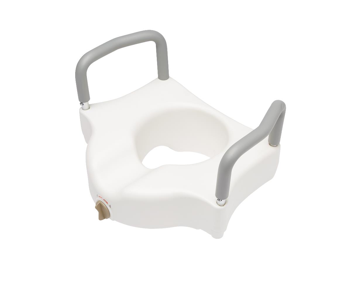 5" Raised Locking Standard Toilet Seat with Arms