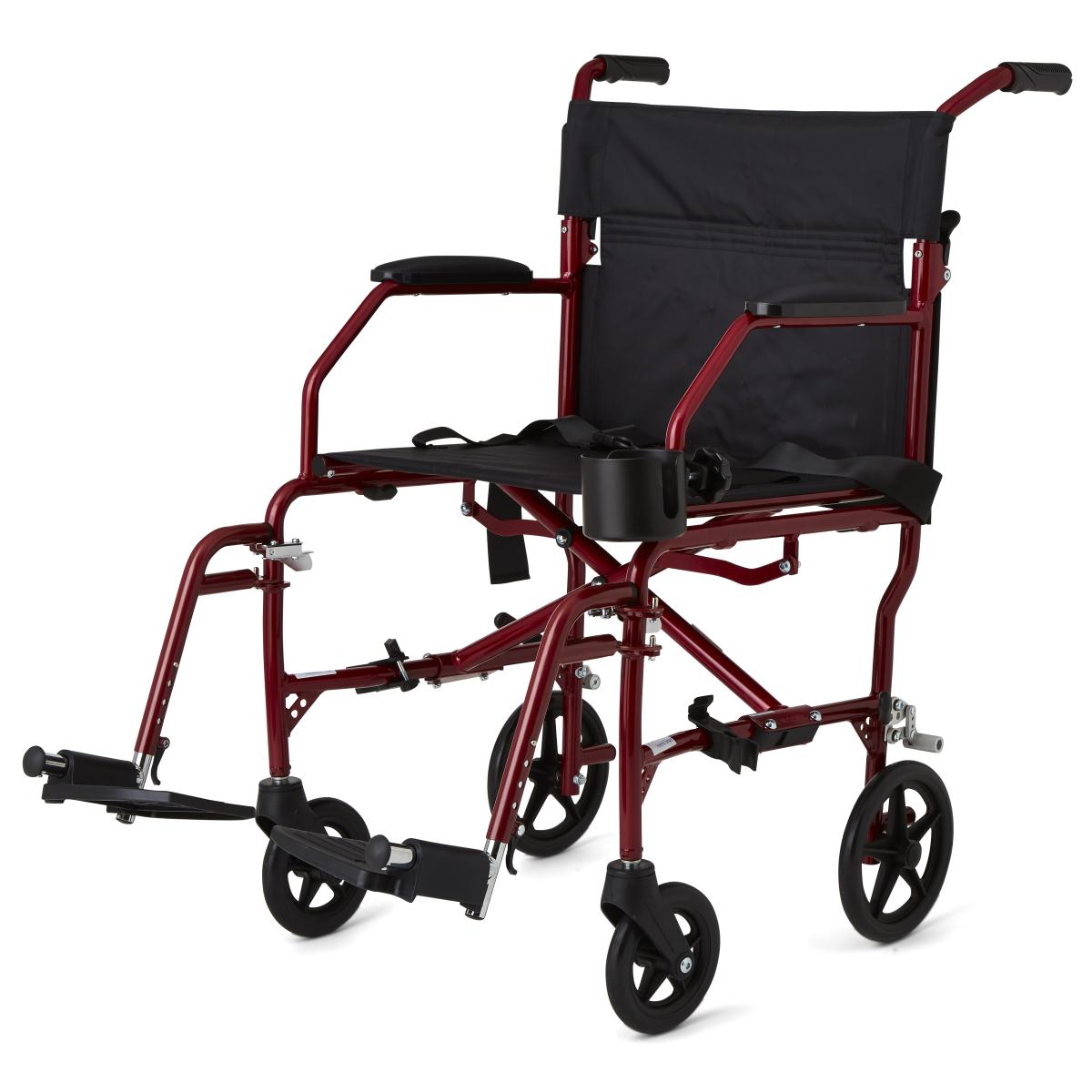 Medline Ultralight Transport Chair in Red