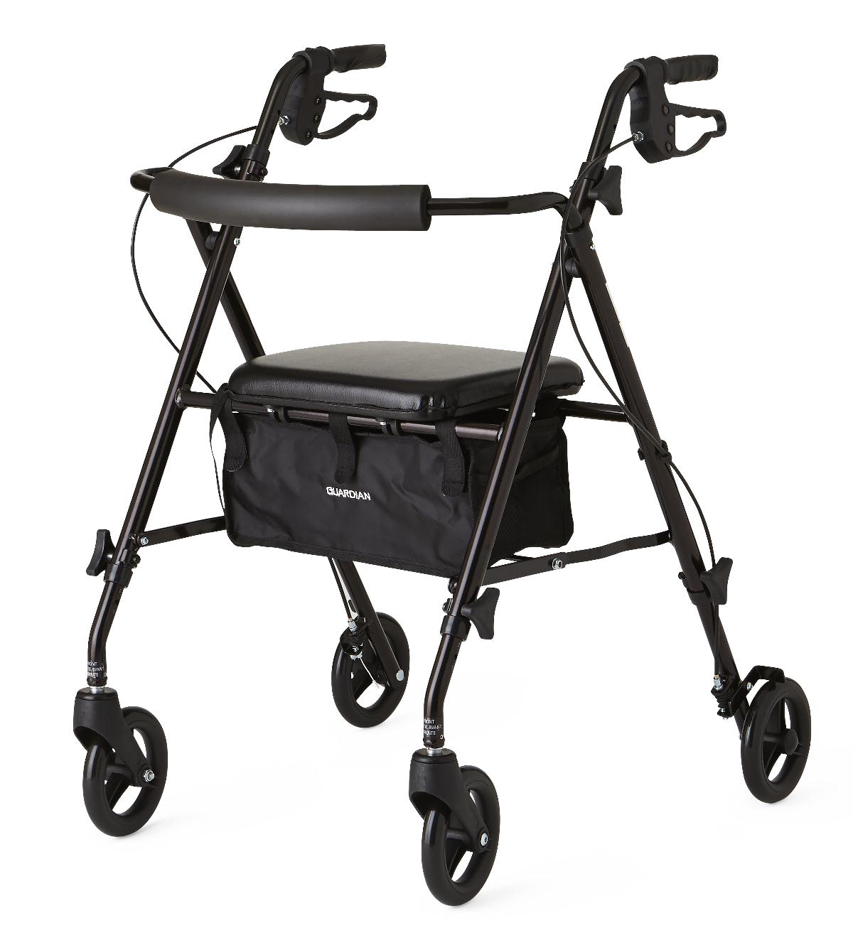 Medline Superlight Aluminum Rollatorsin Black