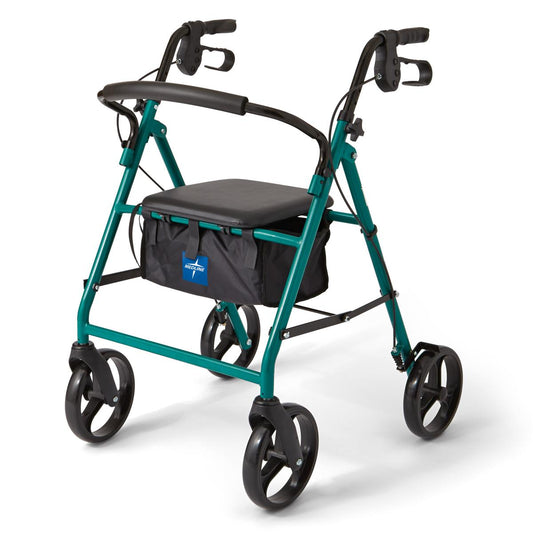 Medline Basic Steel Rollator 8 inch Wheels Green