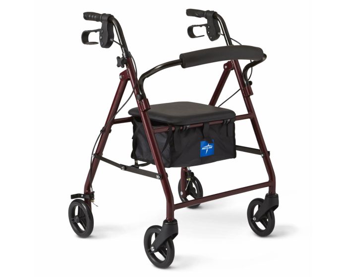 Medline Basic Junior Rollator with 6" Wheels in Burgundy 