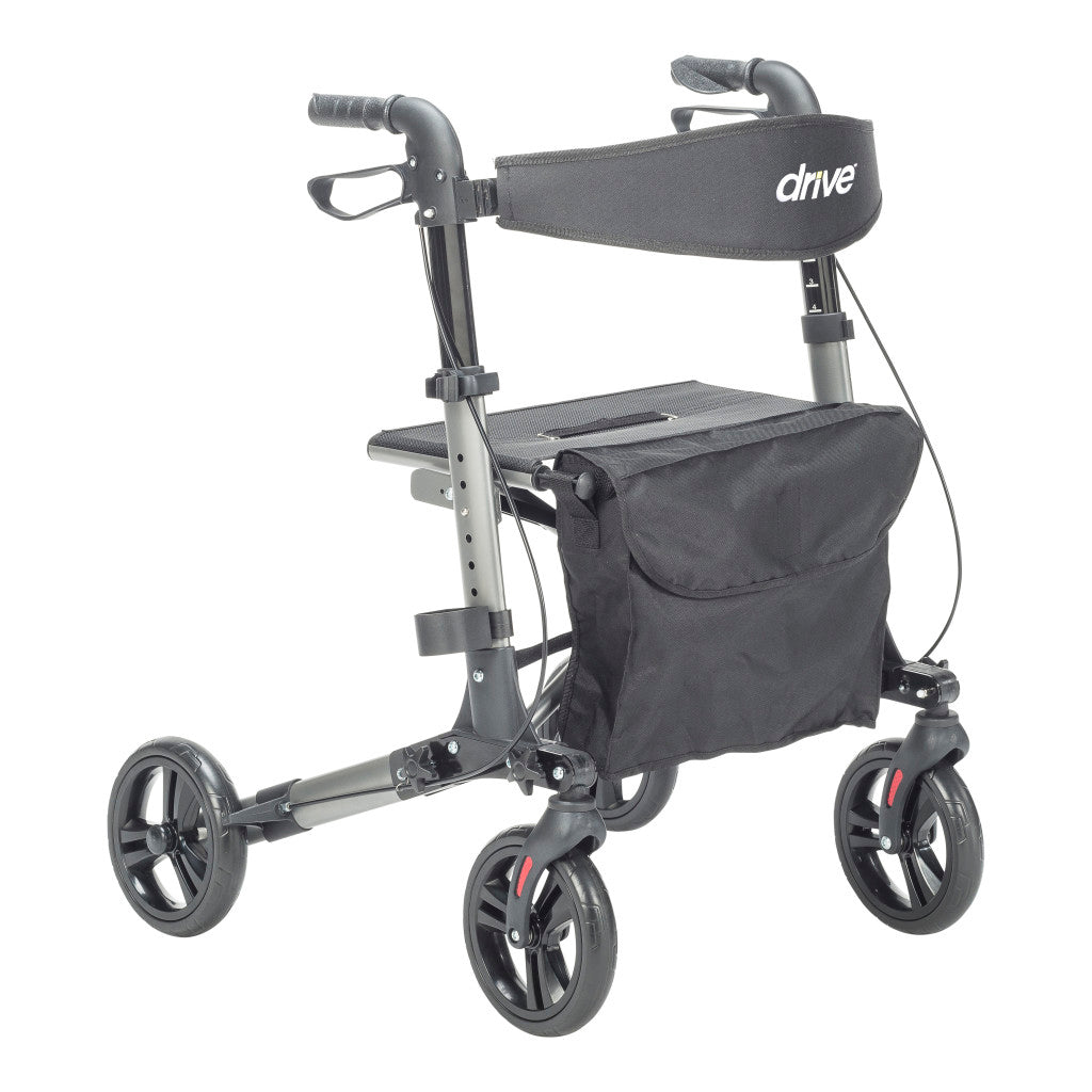 Drive Medical Compact Folding Rollator in Gray