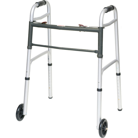 ProBasics Aluminum 2-Button Adult Walker w/ Wheels