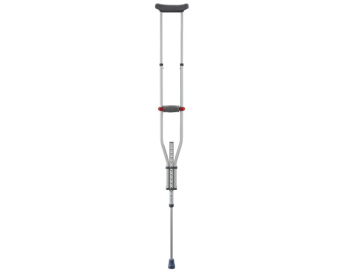 Quick-Fit Aluminum Crutches with Red Dot Hand Grip and I-Beam Height Adjustment, 4'7" - 6'7"